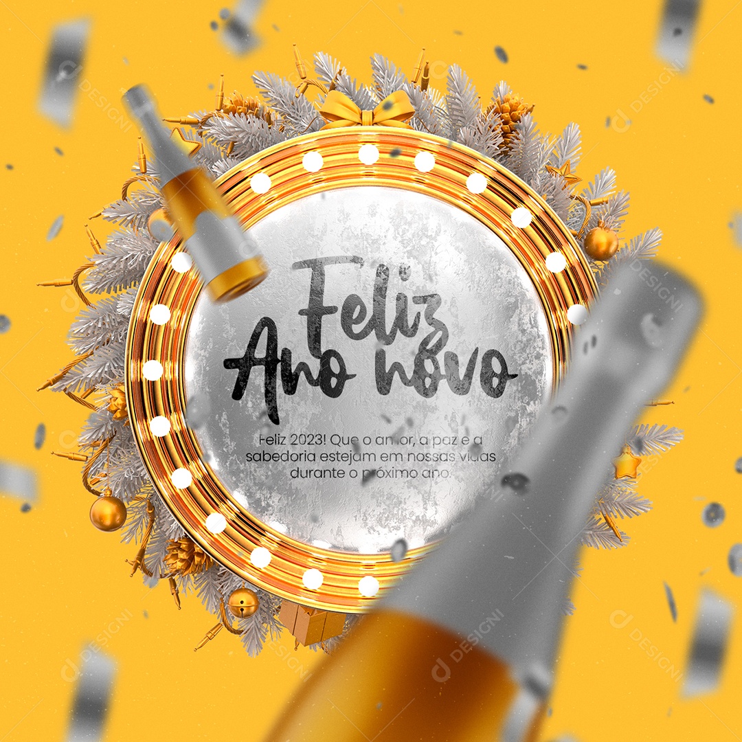 Feliz 2023 Que o Amor a Paz e a Sabedoria Esteja em Nossas Vidas Social Media PSD Editável