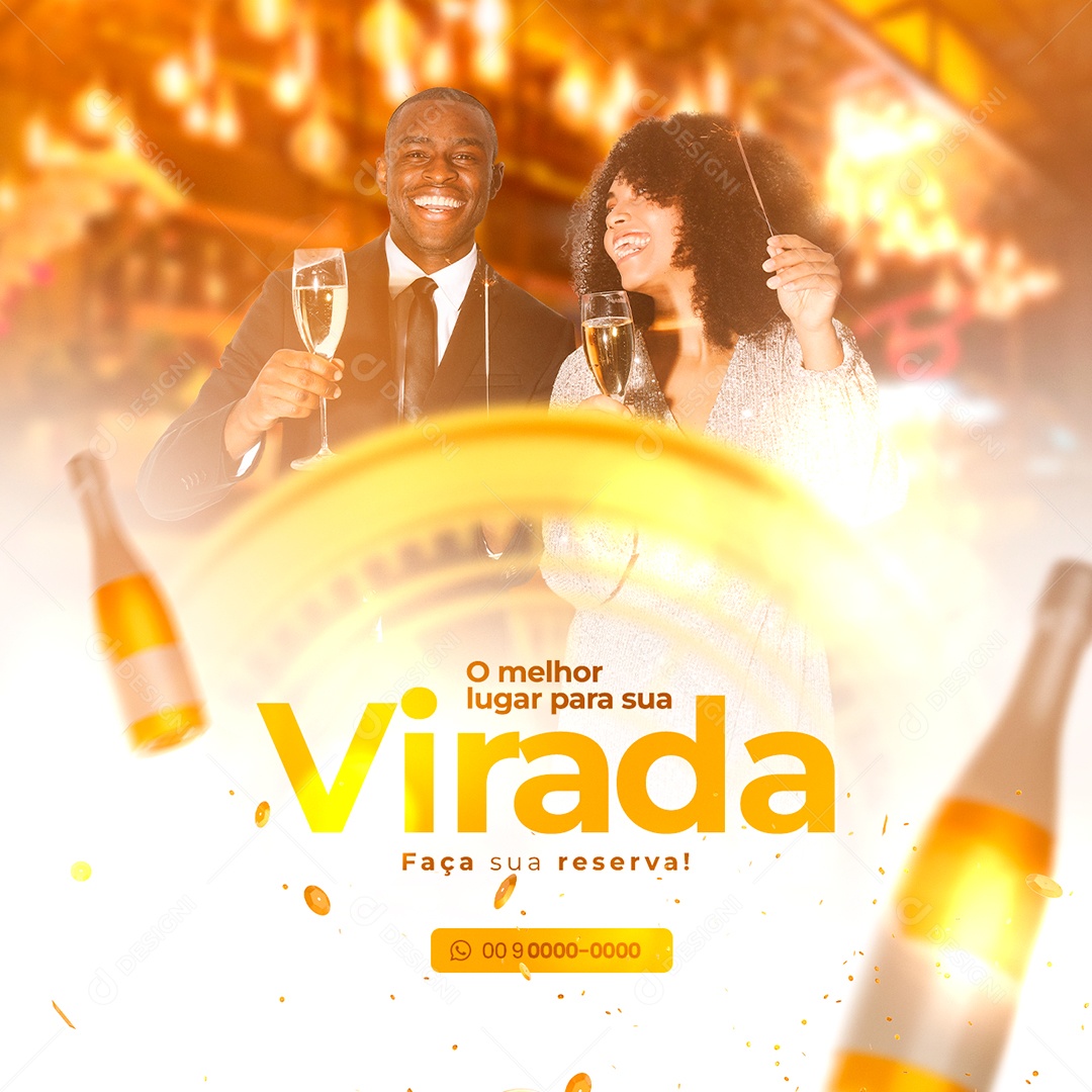 O Melhor Lugar para Sua Virada Faça sua Reserva Confraternização Social Media PSD Editável