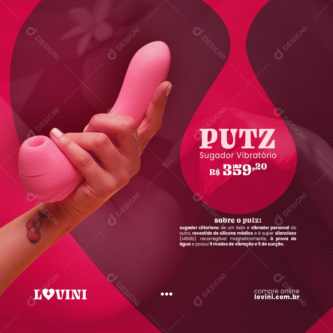 Putz Sugador Vibratório Sex Shop Social Media PSD Editável