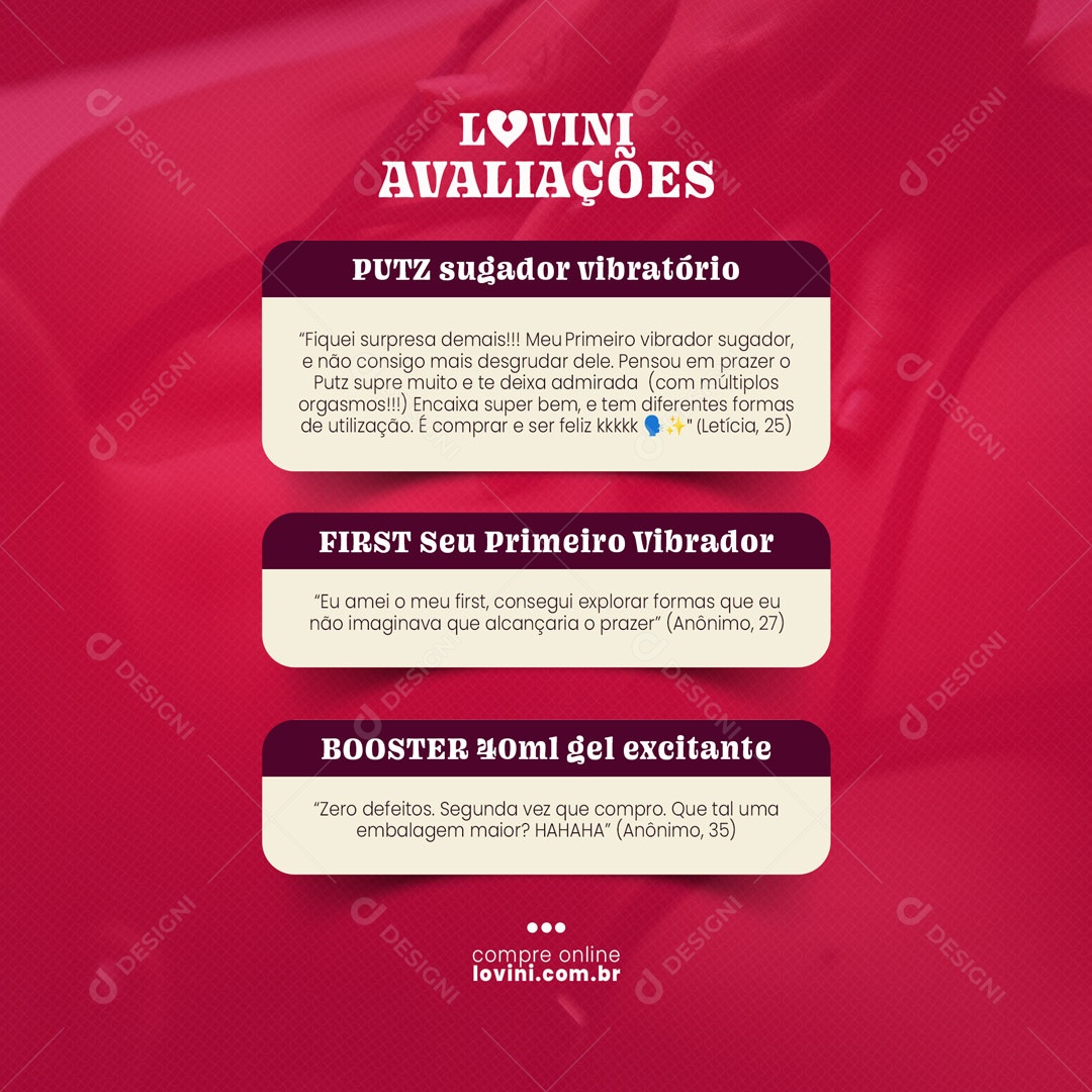 Avaliações Sex Shop Social Media PSD Editável