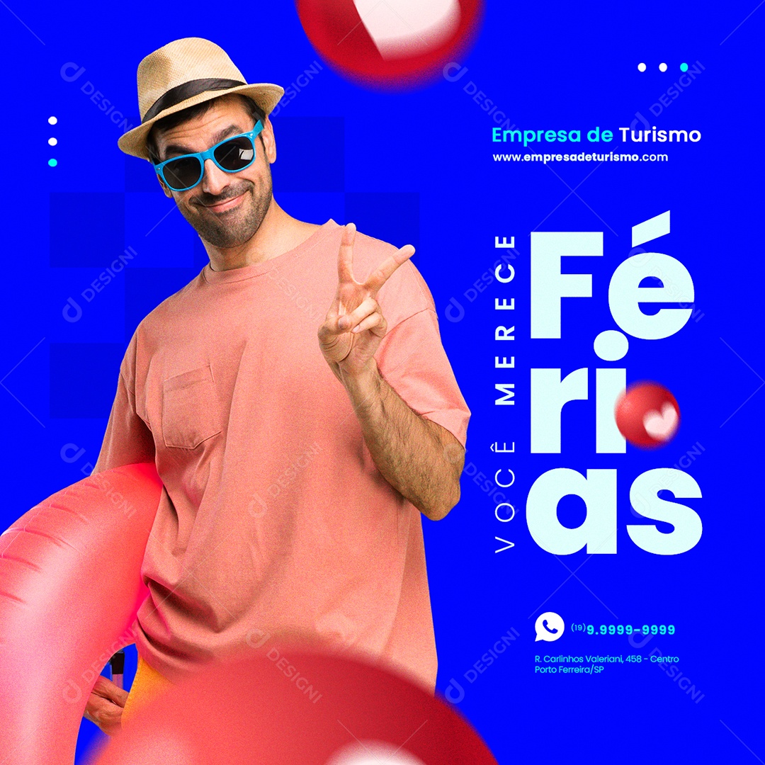 Você Merece Férias Empresa de Turismo Social Media PSD Editável