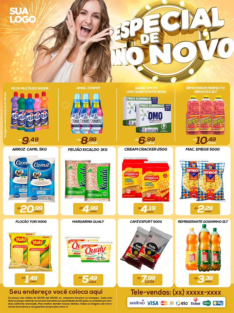 Encarte Especial de Ano Novo Social Media PSD Editável