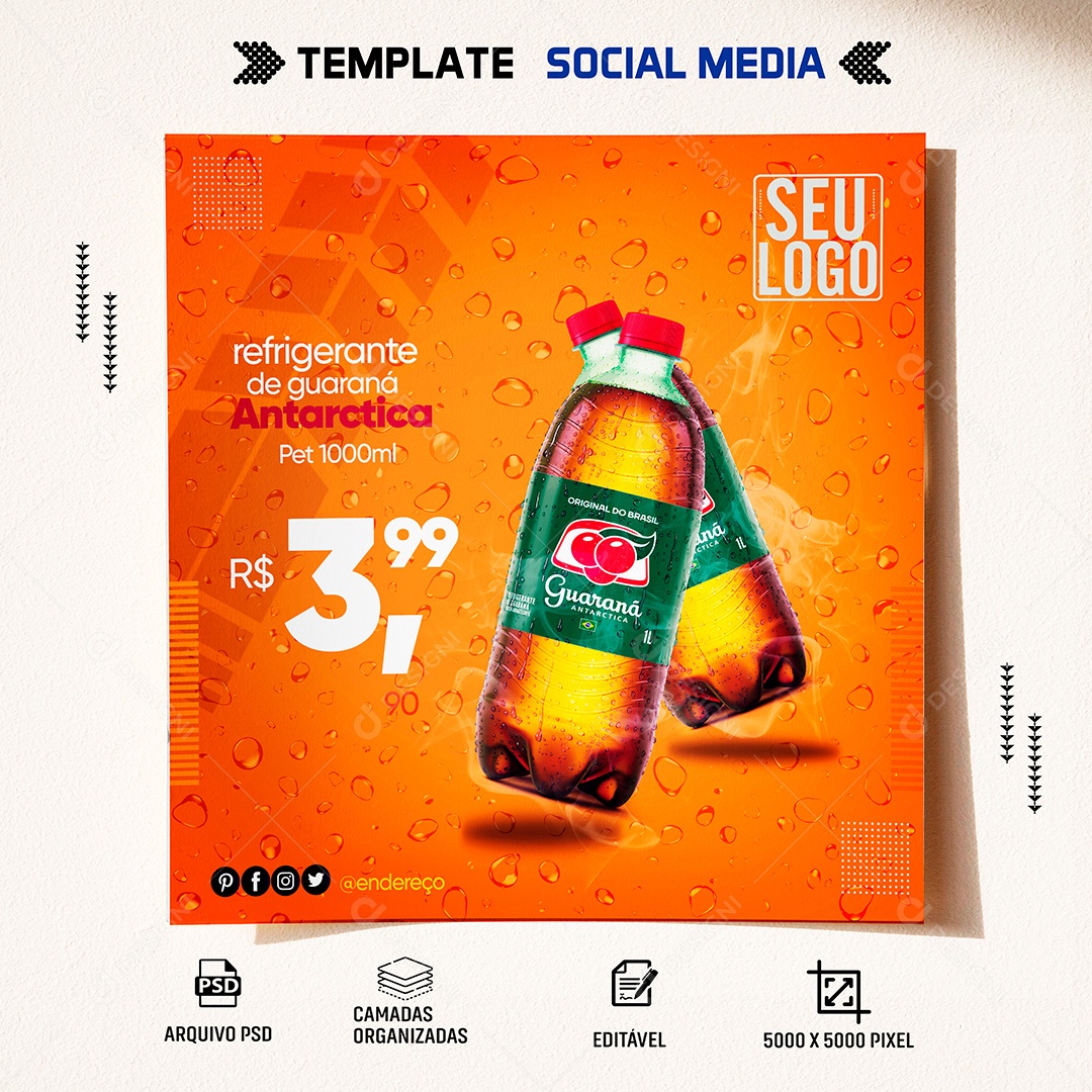 Post Social Media Guaraná Antarctica Social Media PSD Editável