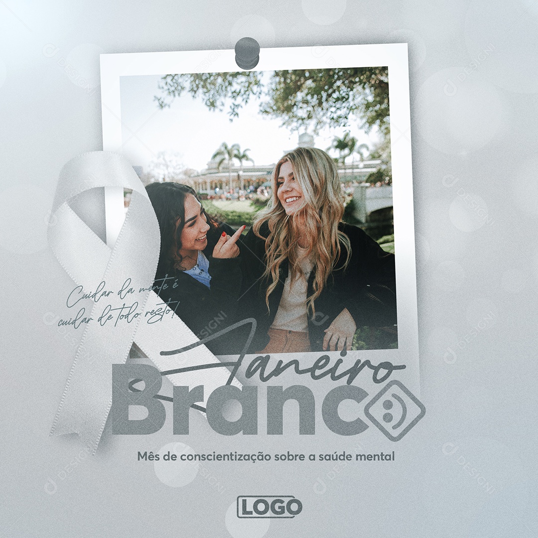 Mês de Conscientização sobre a Saúde Mental Janeiro Branco Social Media PSD Editável
