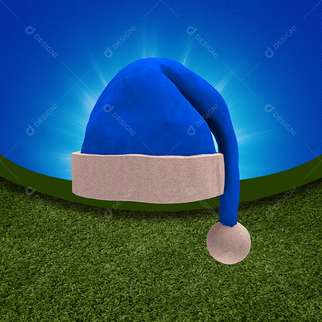 Elemento de Natal Gorro Papai Noel Azul PSD