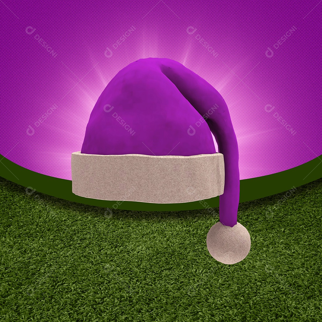 Elemento de Natal Gorro Papai Noel Lilás PSD