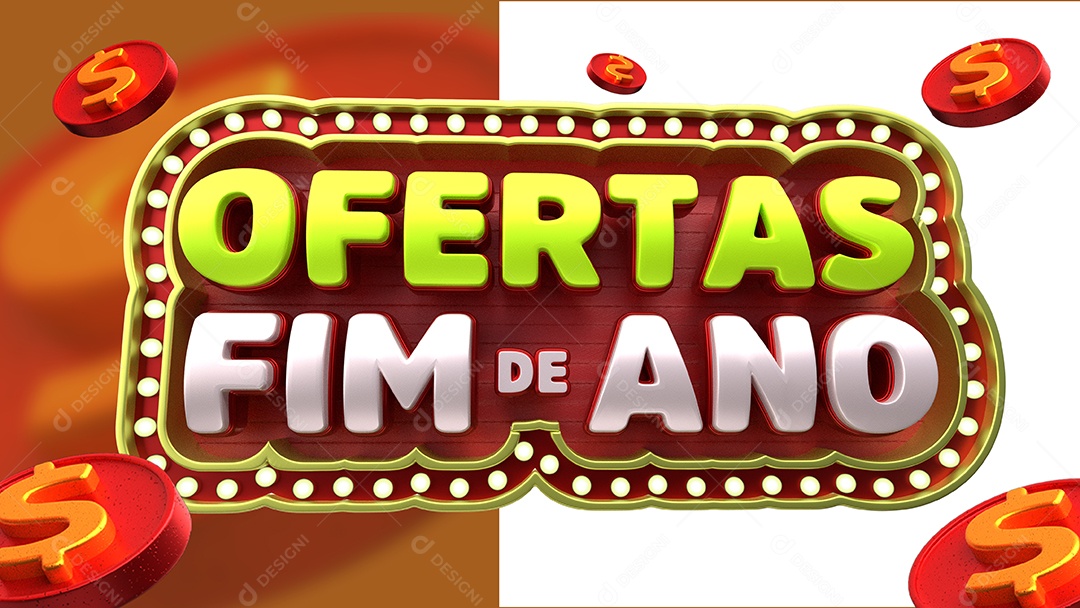Selo 3D Para Composição Ofertas Fim de Ano PSD