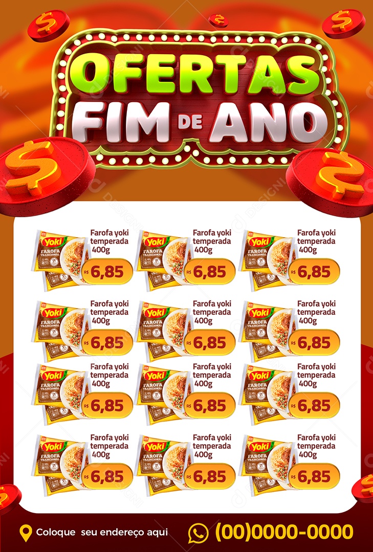 Encarte Ofertas Fim de Ano Social Media PSD Editável