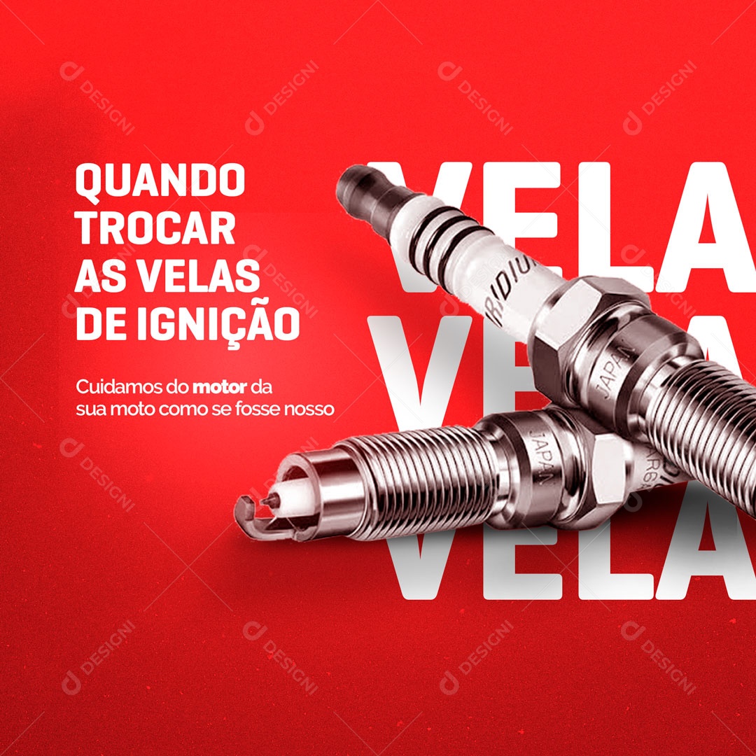 Quando Trocar as Velas de Ignição Oficina Mecânica Social Media PSD Editável