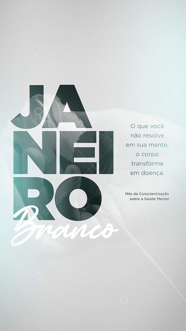 Post Stories Janeiro Branco Conscientização Sobre a Saúde Mental Social Media PSD Editável