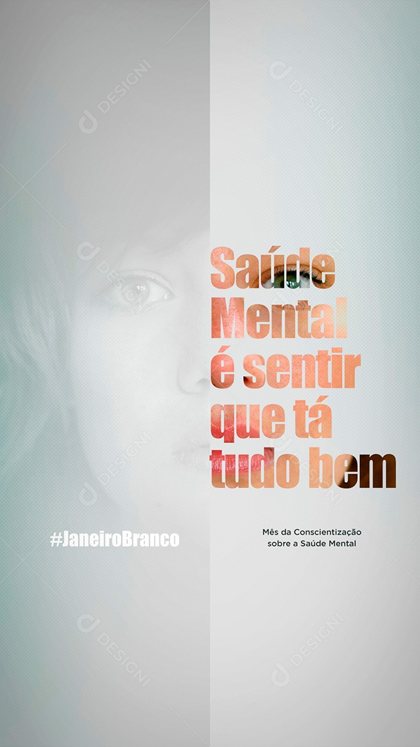 Post Janeiro Branco Stories Conscientização Sobre a Saúde Mental Social Media PSD Editável
