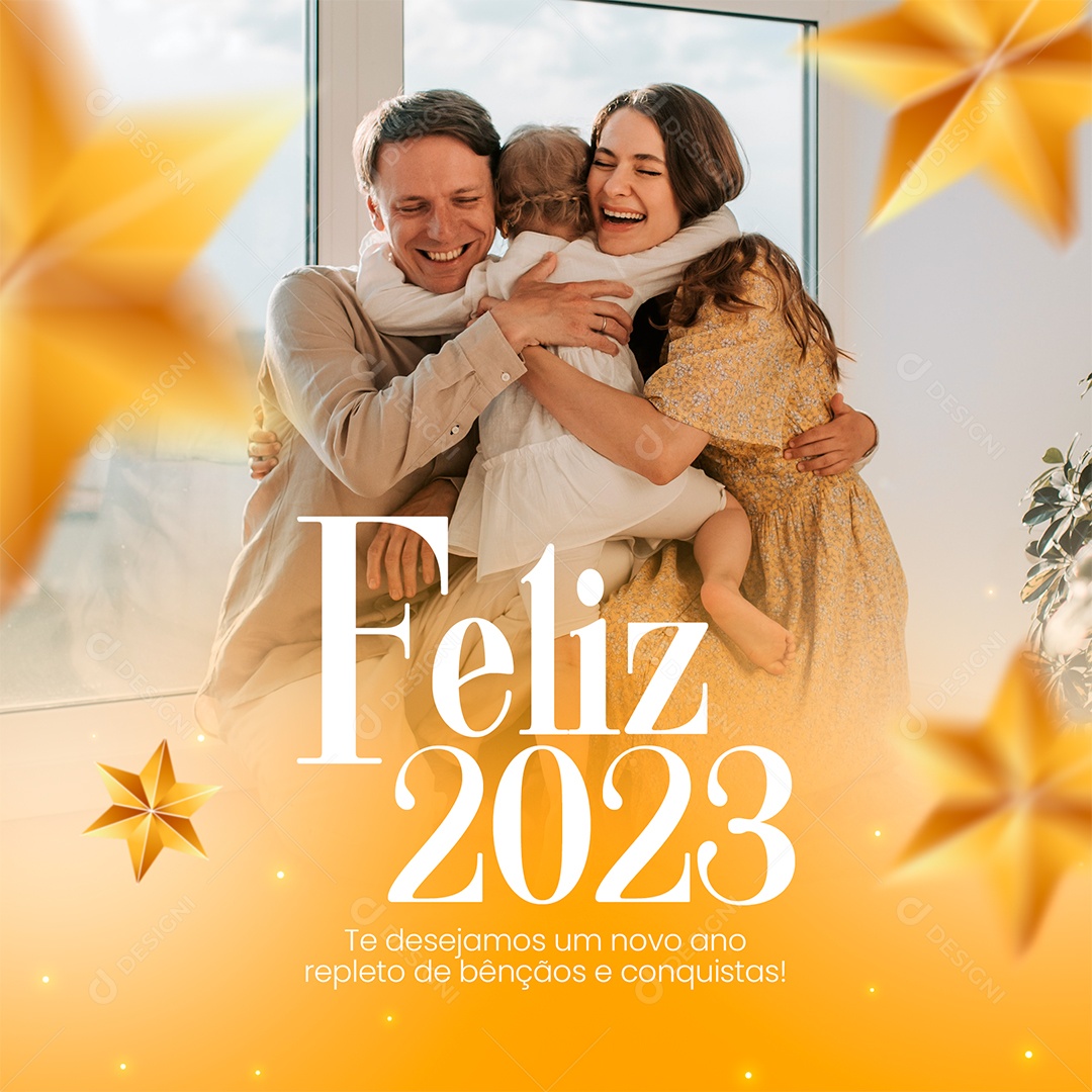 Te Desejamos um Novo Ano Repleto de Bençãos e Conquistas Social Media PSD Editável