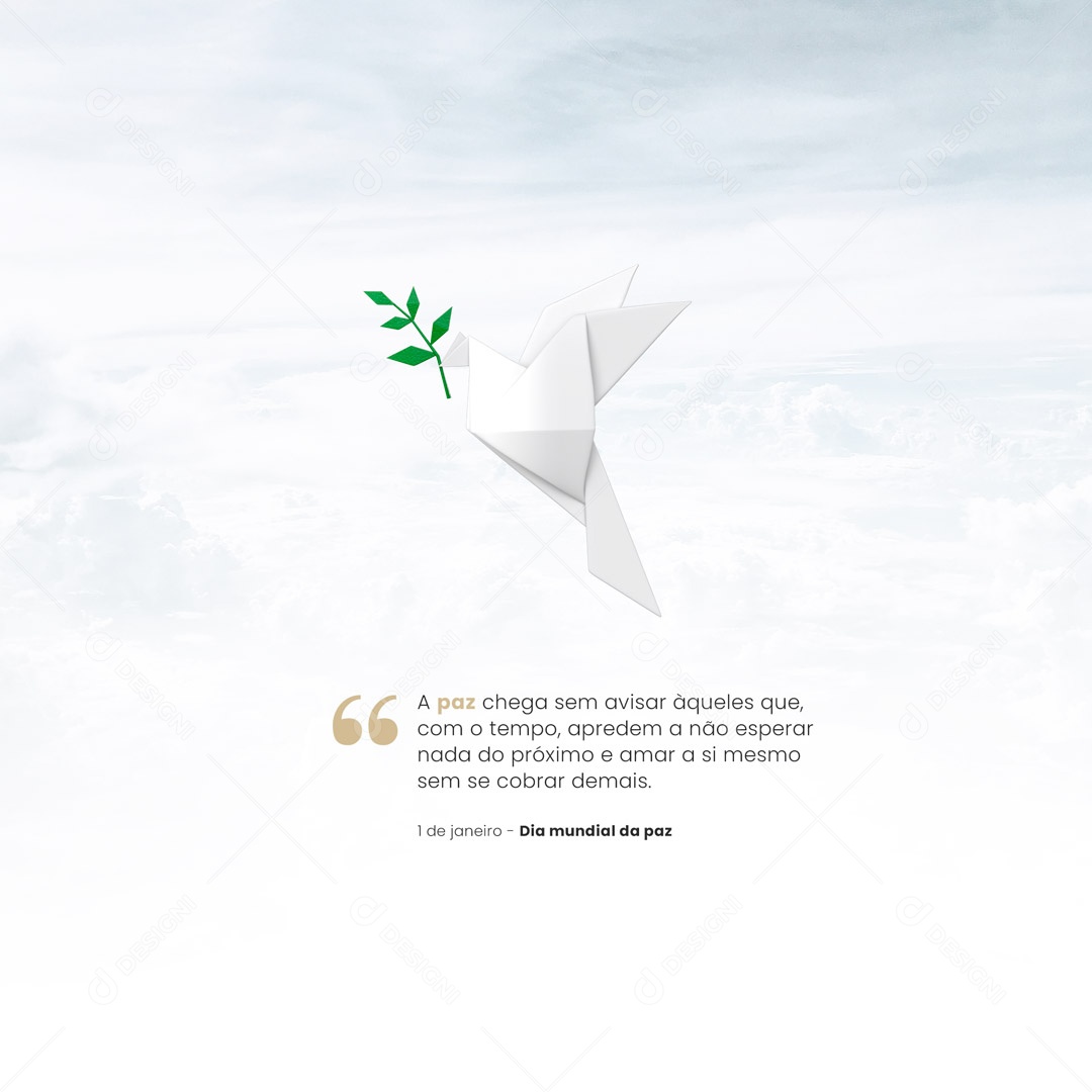 Social Media 01 de Janeiro Dia Mundial da Paz PSD Editável