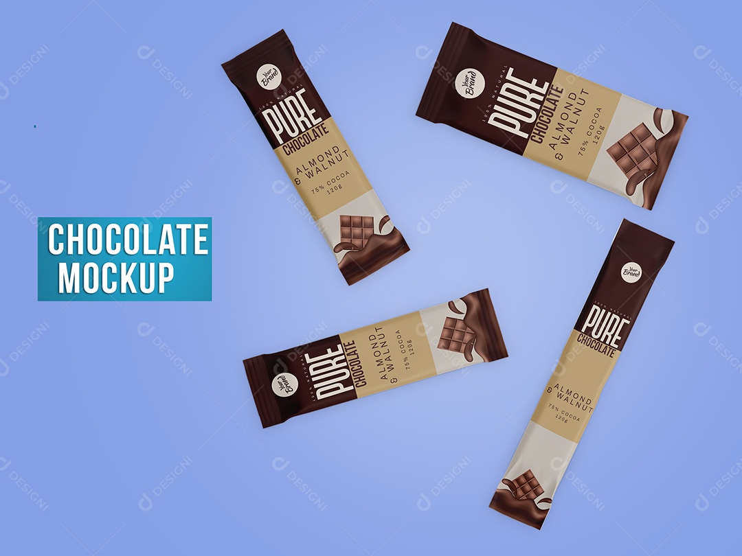 Mockup Embalagem Chocolate PSD Editável