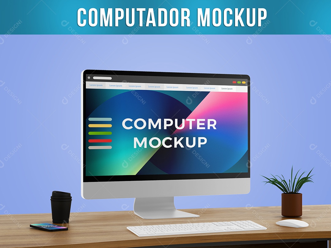 Mockup Computador PSD Editável