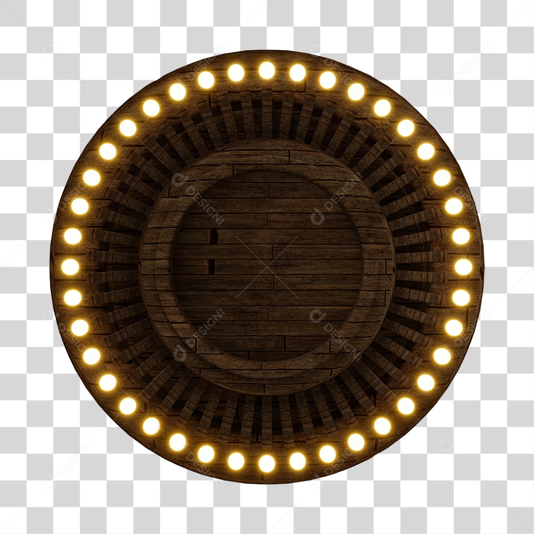 Elemento de Madeira com Luzes PNG Transparente Sem Fundo