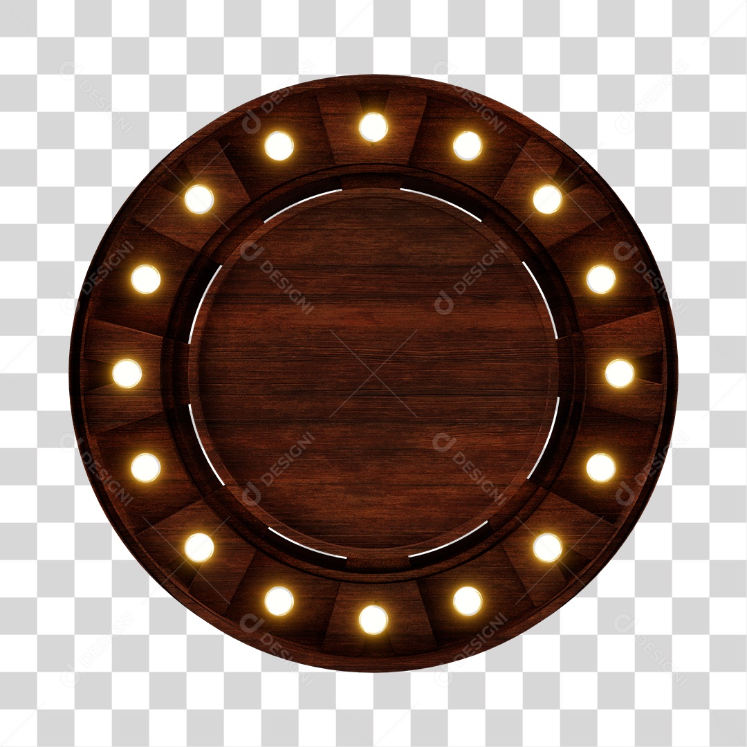 Elemento de Madeira Com Luzes PNG Transparente Sem Fundo