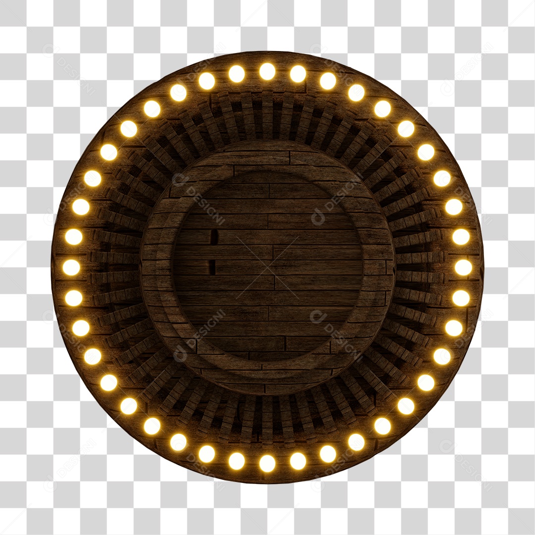 Elemento de Madeira com Luzes PNG Transparente Sem Fundo