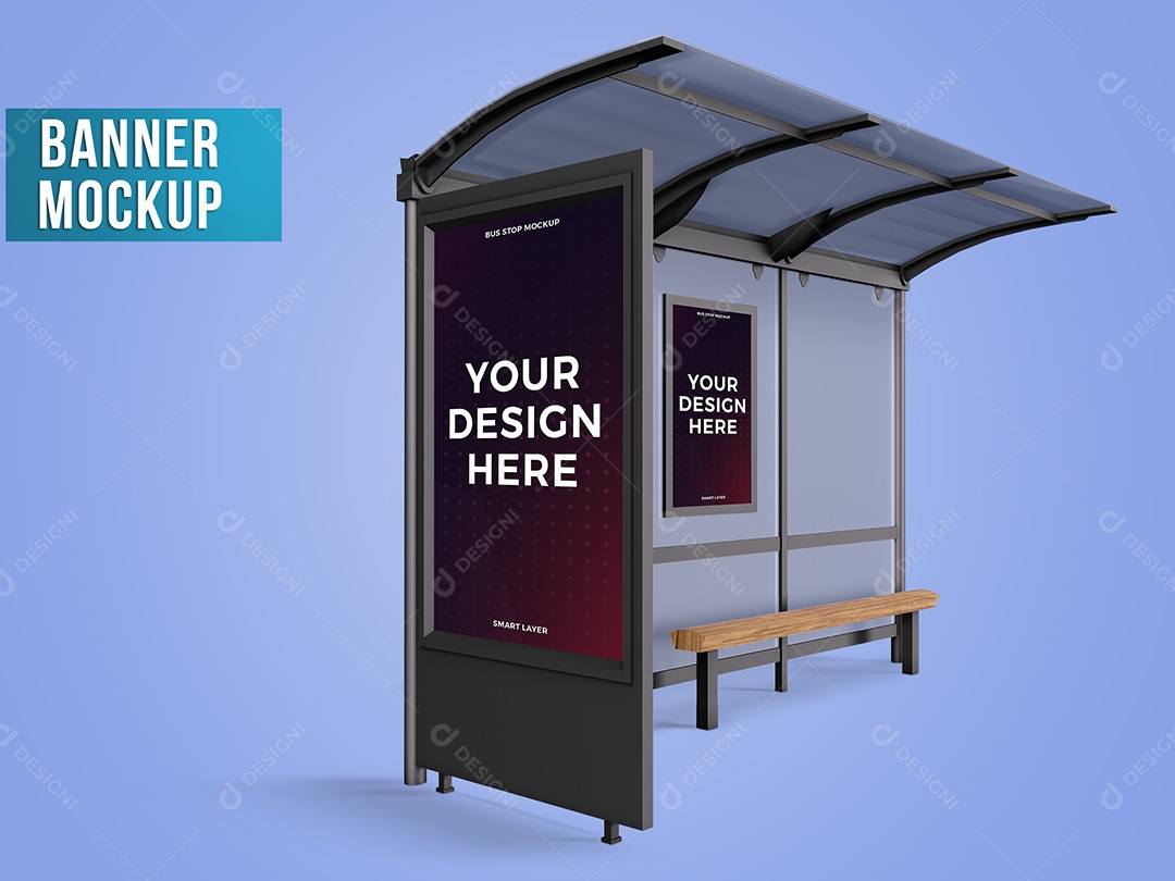 Mockup Ponto de Ônibus PSD Editável