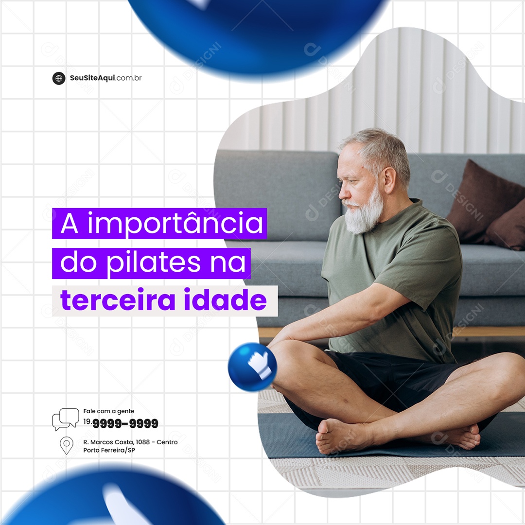 A Importância do Pilates na Terceira Idade Fisioterapia Social Media PSD Editável