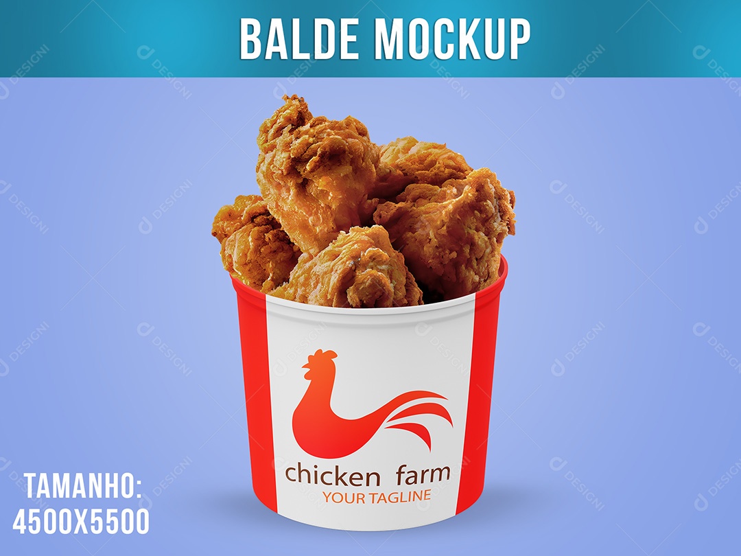 Mockup Balde de Frango PSD Editável