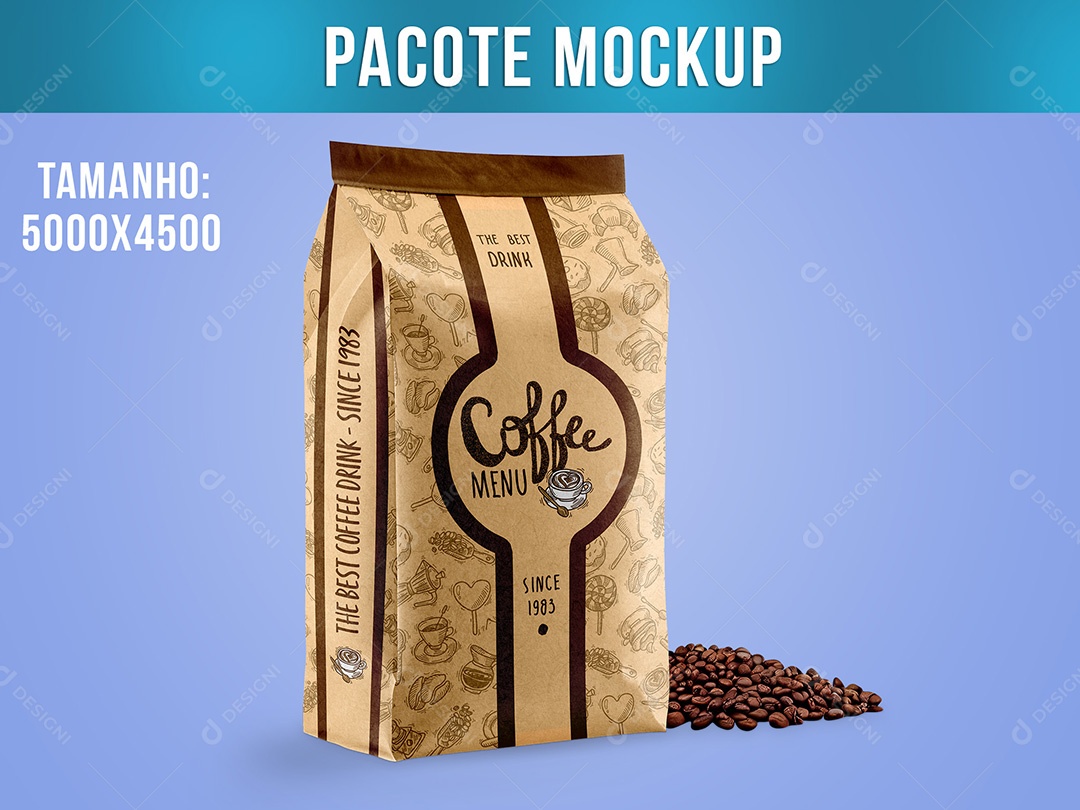 Mockup Pacote de Café PSD Editável