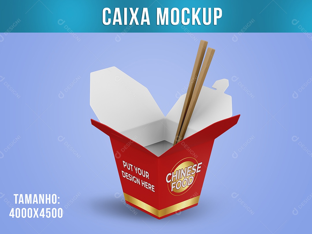 Mockup Caixa de Yakisoba PSD Editável