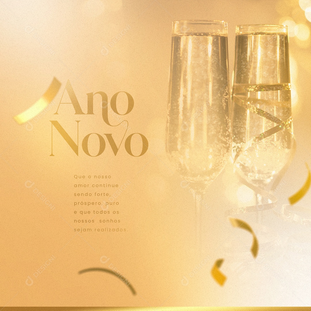 Que o Nosso Amor Continue sendo Forte Feliz Ano Novo Social Media PSD Editável