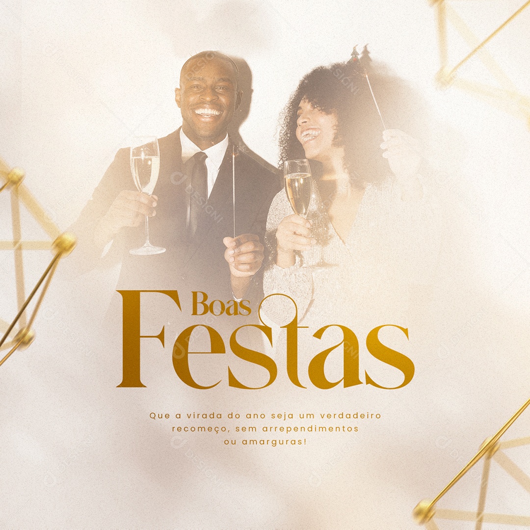 Que a Virada do Ano Seja um Verdadeiro Recomeço Boas Festas Social Media PSD Editável