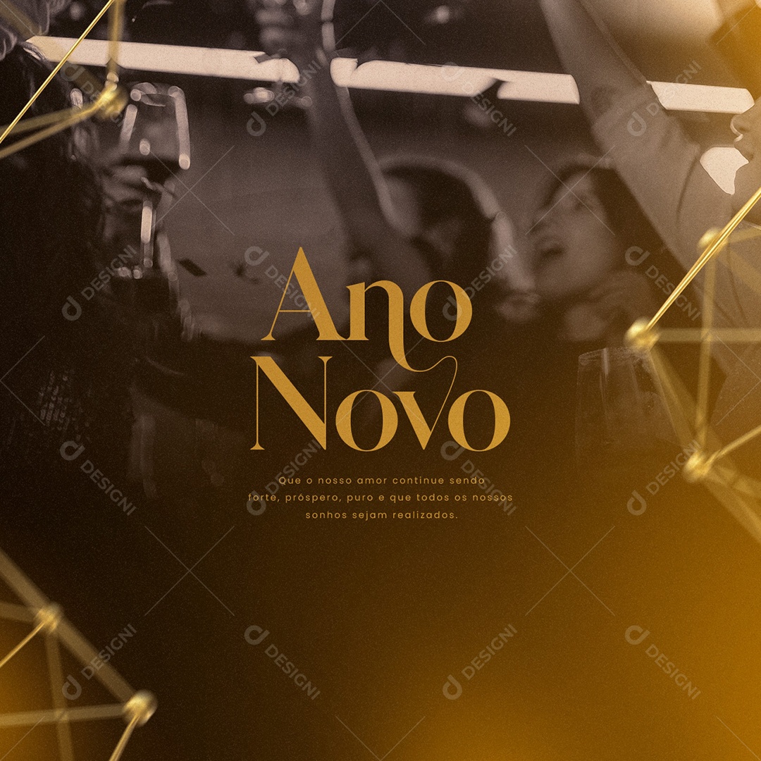 Que o Nosso Amor Continue sendo Forte Feliz Ano Novo Social Media PSD Editável