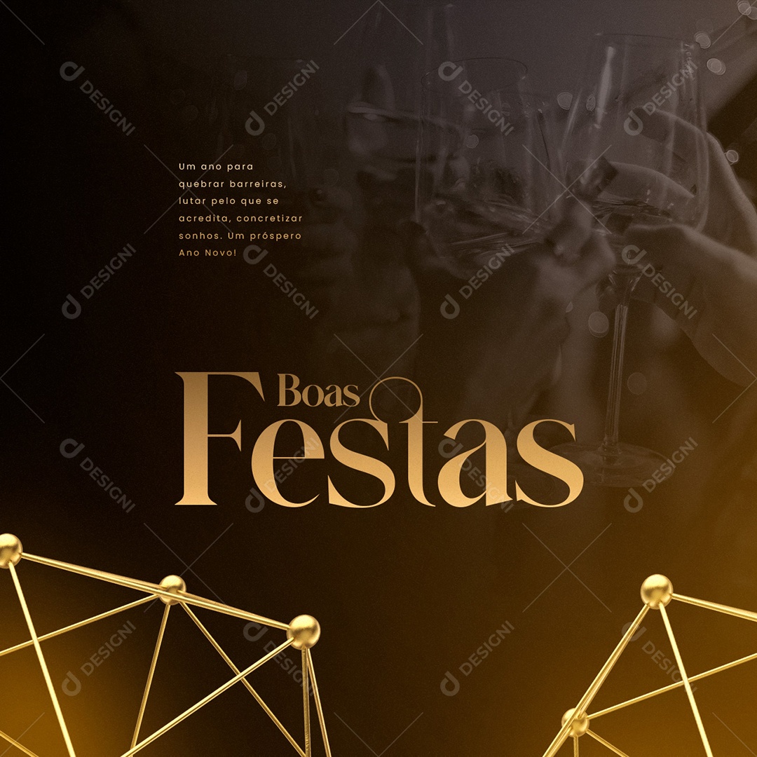 Um Ano para Quebrar Barreiras Feliz Ano Novo Social Media PSD Editável