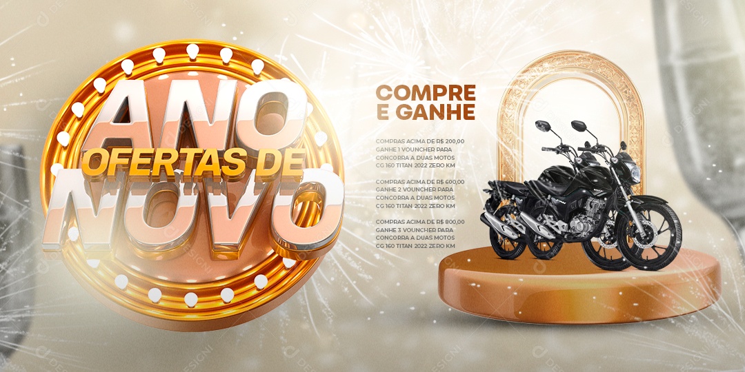 Banner Ofertas de Fim de Ano Compre e Ganhe Concessionária Social Media PSD Editável