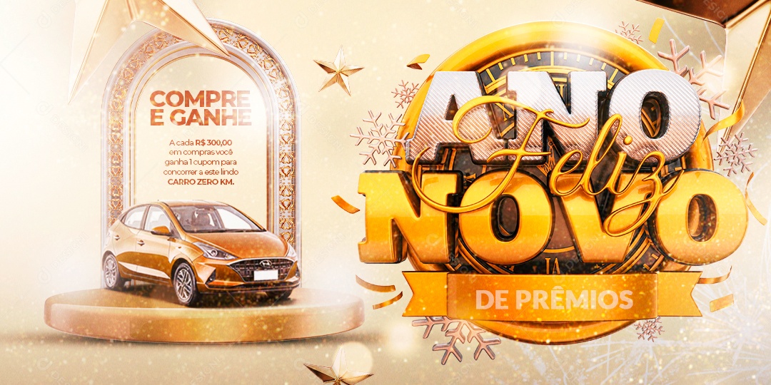 Banner Ofertas de Fim de Ano Compre e Ganhe Concessionária Social Media PSD Editável