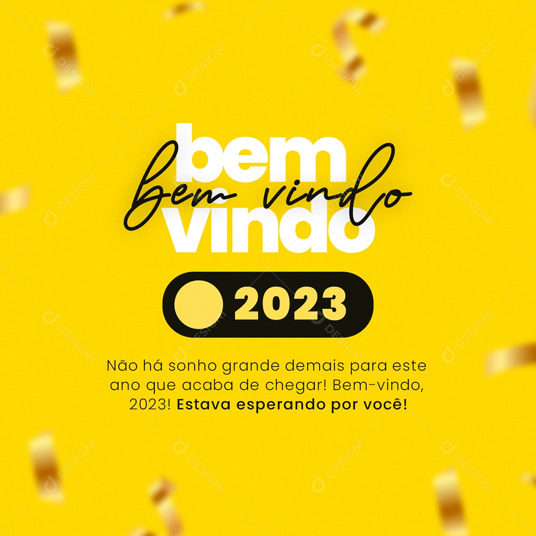 Não há Sonho Grande Demais para Este Ano Bem Vindo 2023 Ano Novo Social Media PSD Editável
