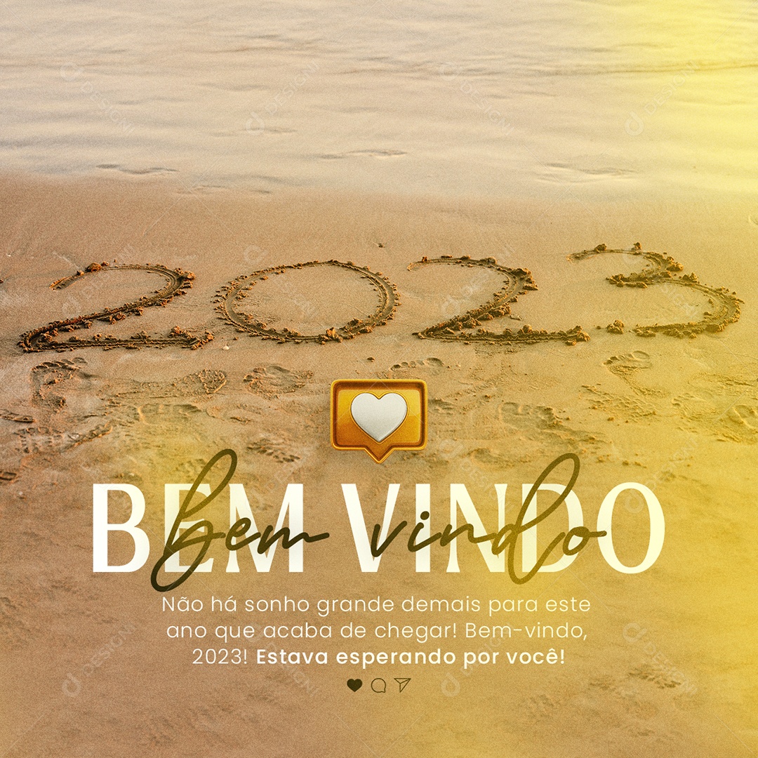 Não há Sonho Grande Demais para Este Ano Bem Vindo 2023 Ano Novo Social Media PSD Editável