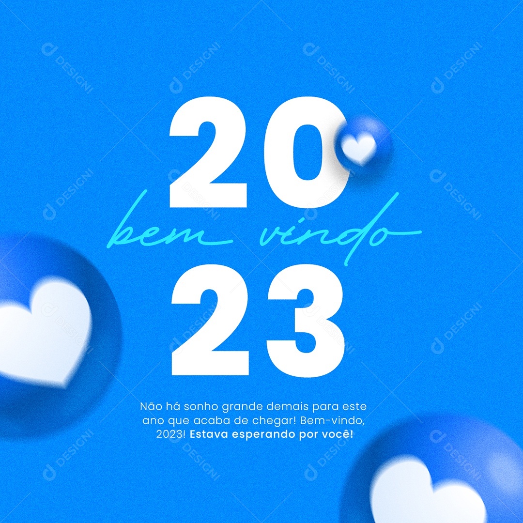 Não há Sonho Grande Demais para Este Ano Bem Vindo 2023 Ano Novo Social Media PSD Editável