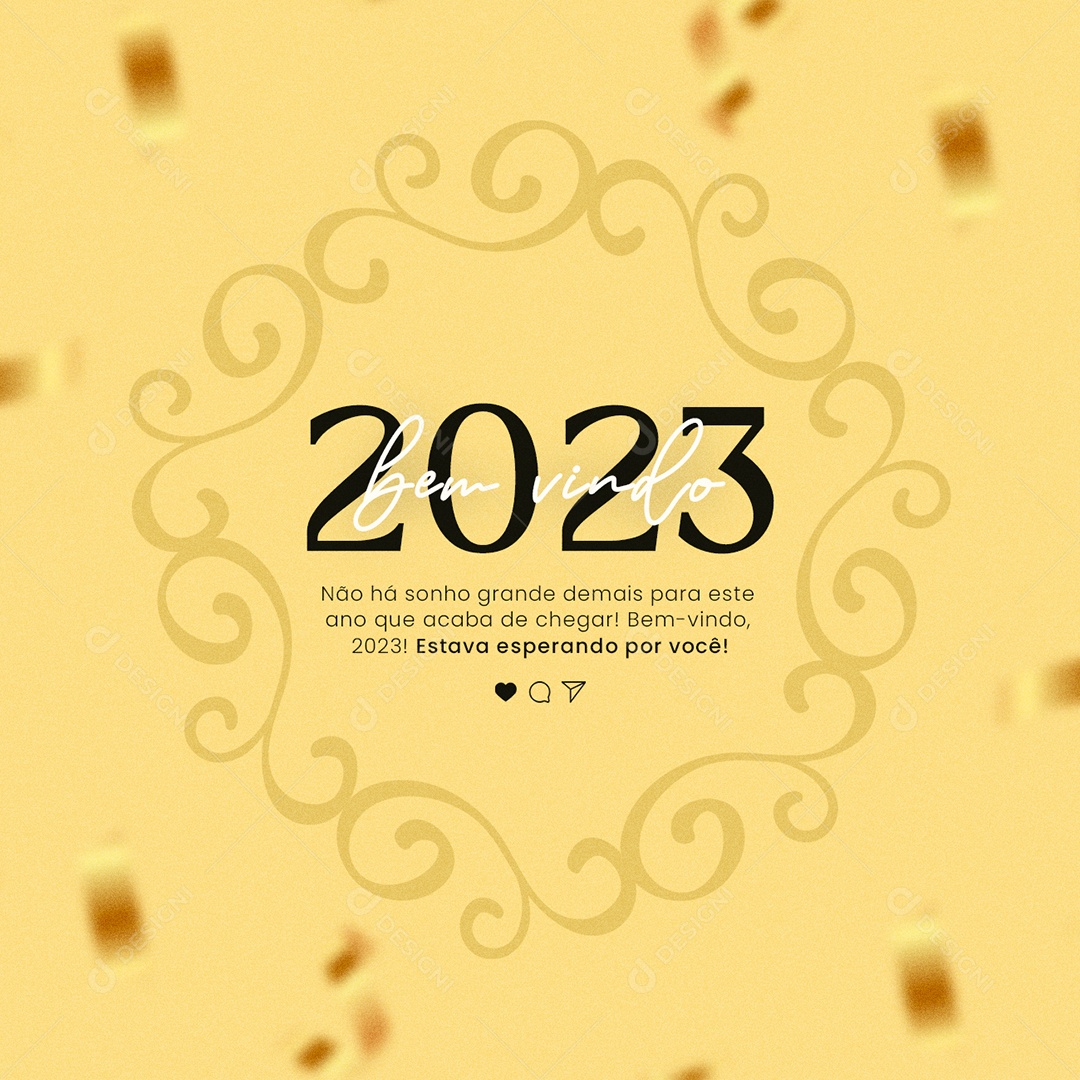 Não há Sonho Grande Demais para Este Ano Bem Vindo 2023 Ano Novo Social Media PSD Editável
