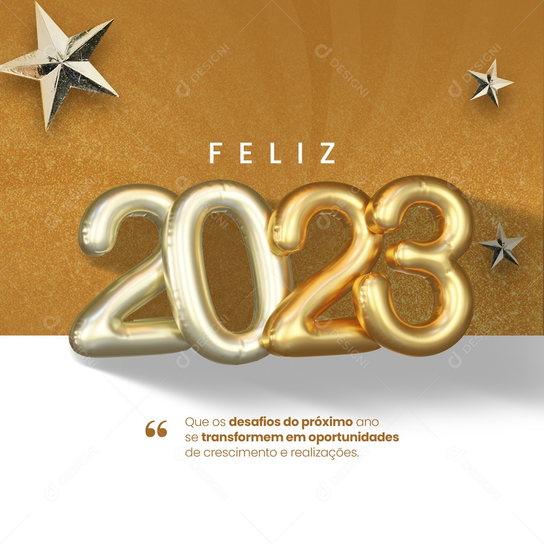 Social Media Feliz Ano Novo 2023 PSD Editável
