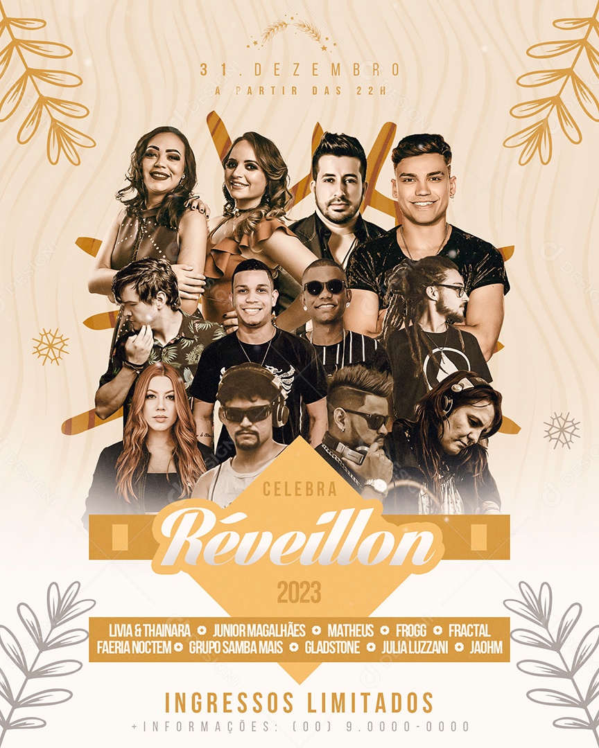 Post Festa Celebra Réveillon Social Media PSD Editável