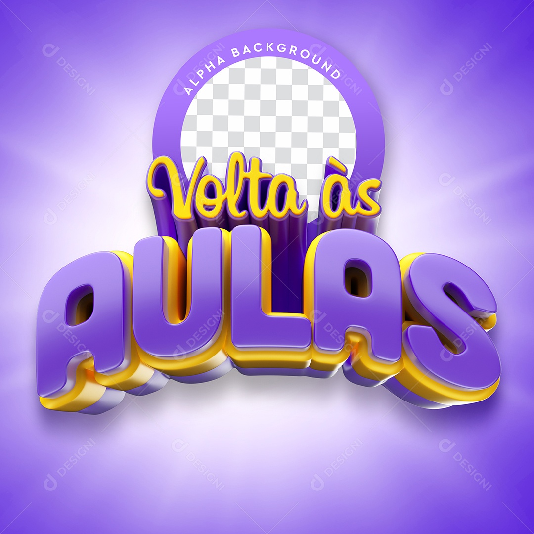 Texto 3D Para Composição Volta às Aulas PSD