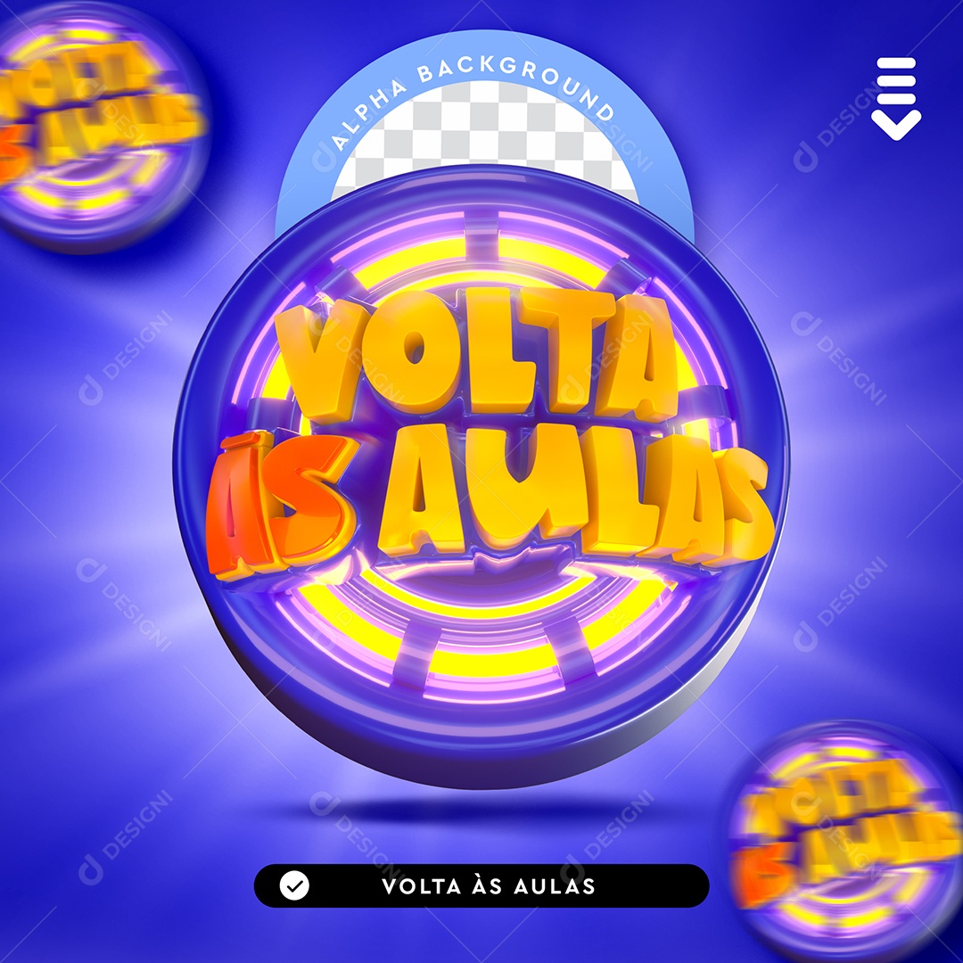 3D Composition Stamp Back to School PSD