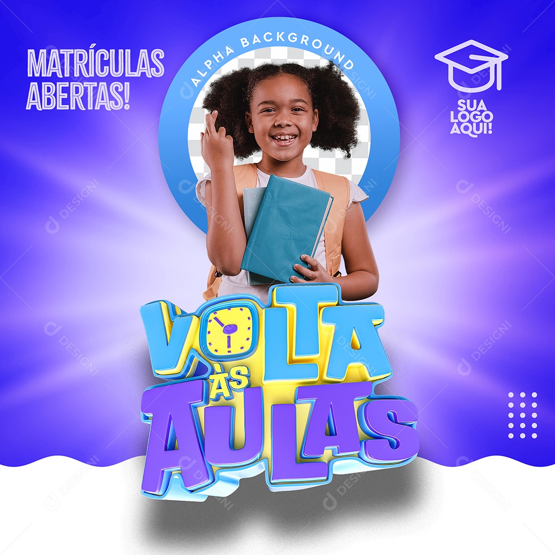 Matriculas Abertas Volta às Aulas Social Media PSD Editável
