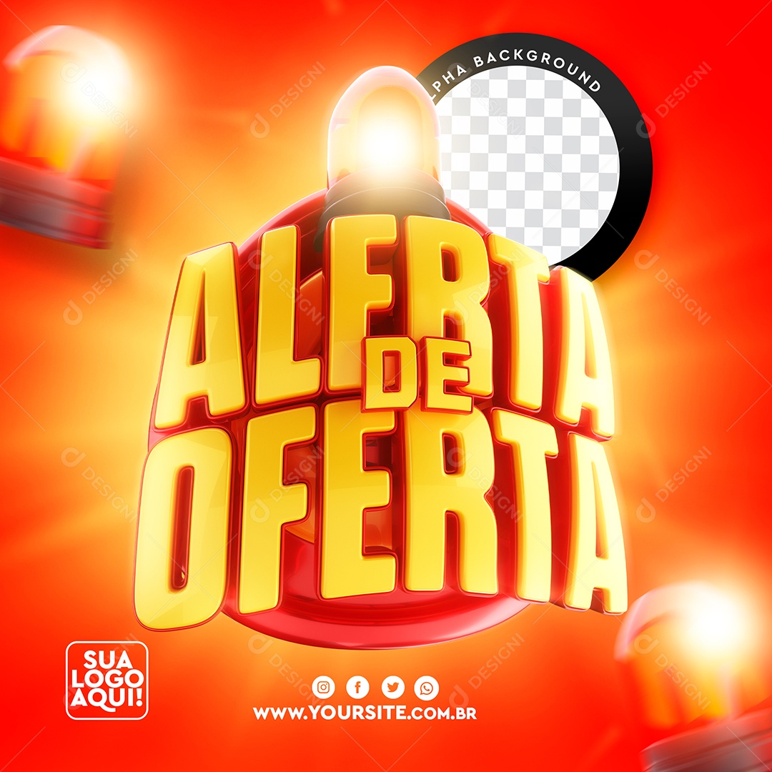 Selo 3D Para Composição Alerta de Oferta PSD