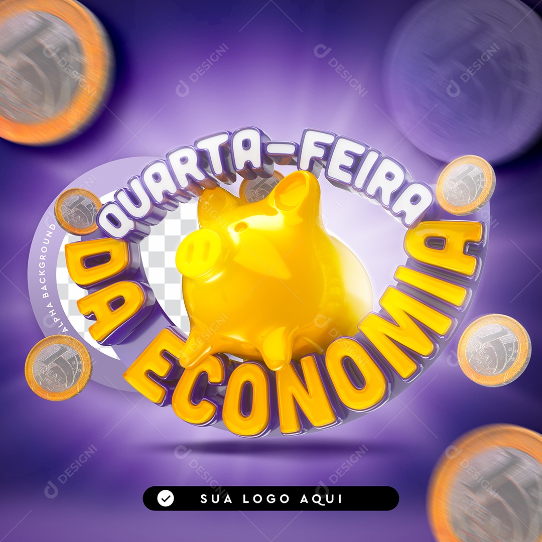 Selo 3D Para Composição Quarta-feira da Economia PSD