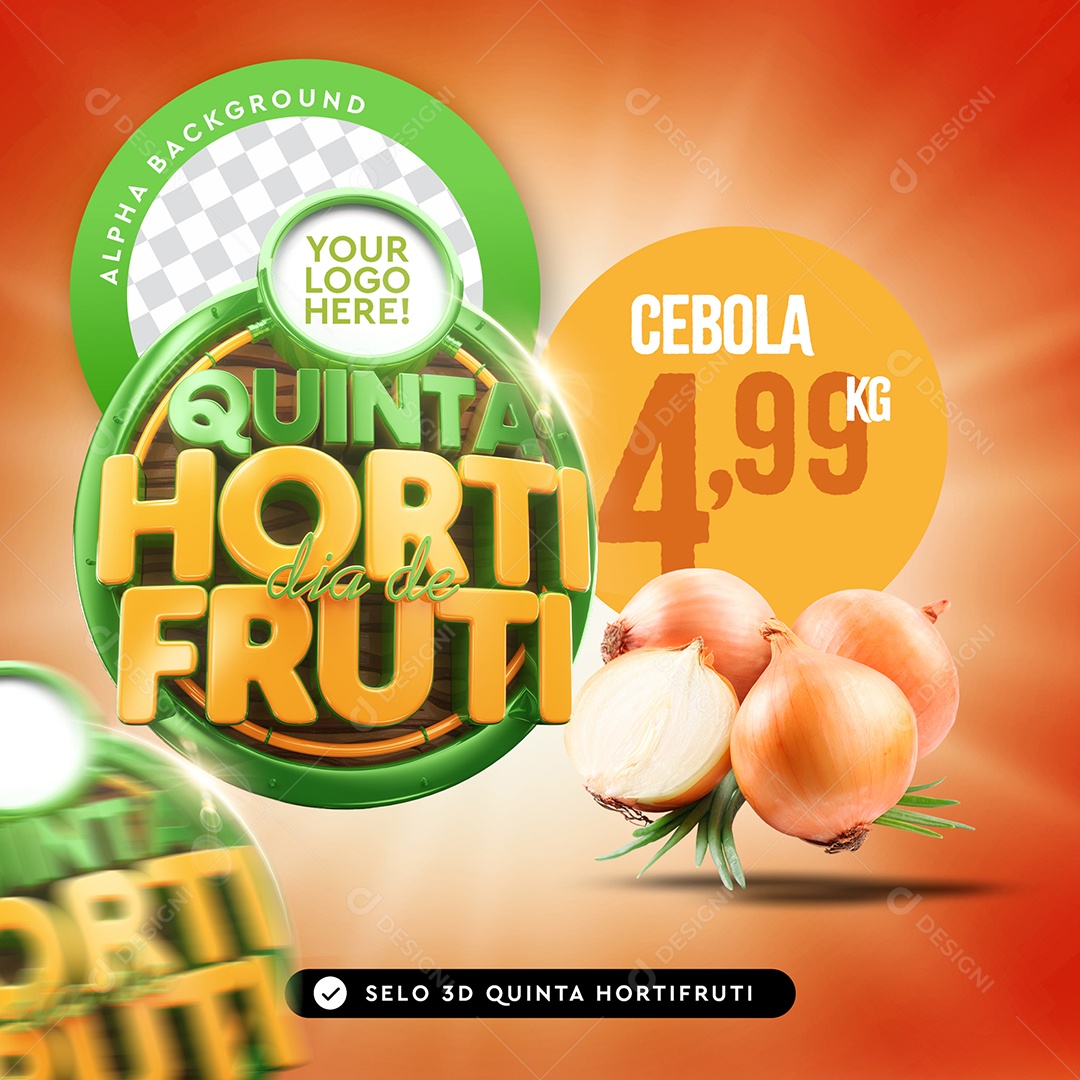 Selo 3D Para Composição Quinta Dia de Hortifrúti PSD