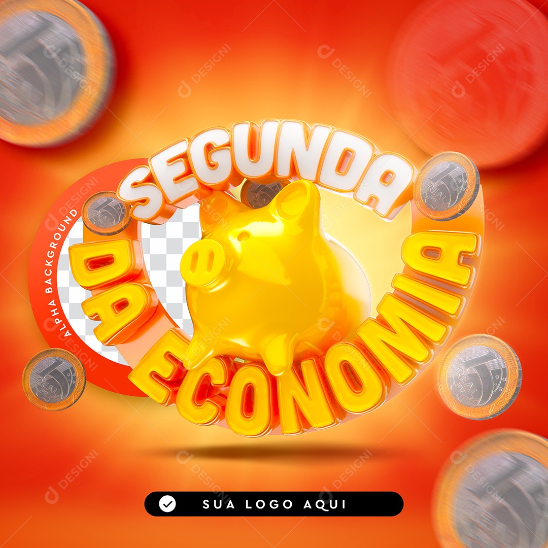 Selo 3D Para Composição Segunda da Economia PSD