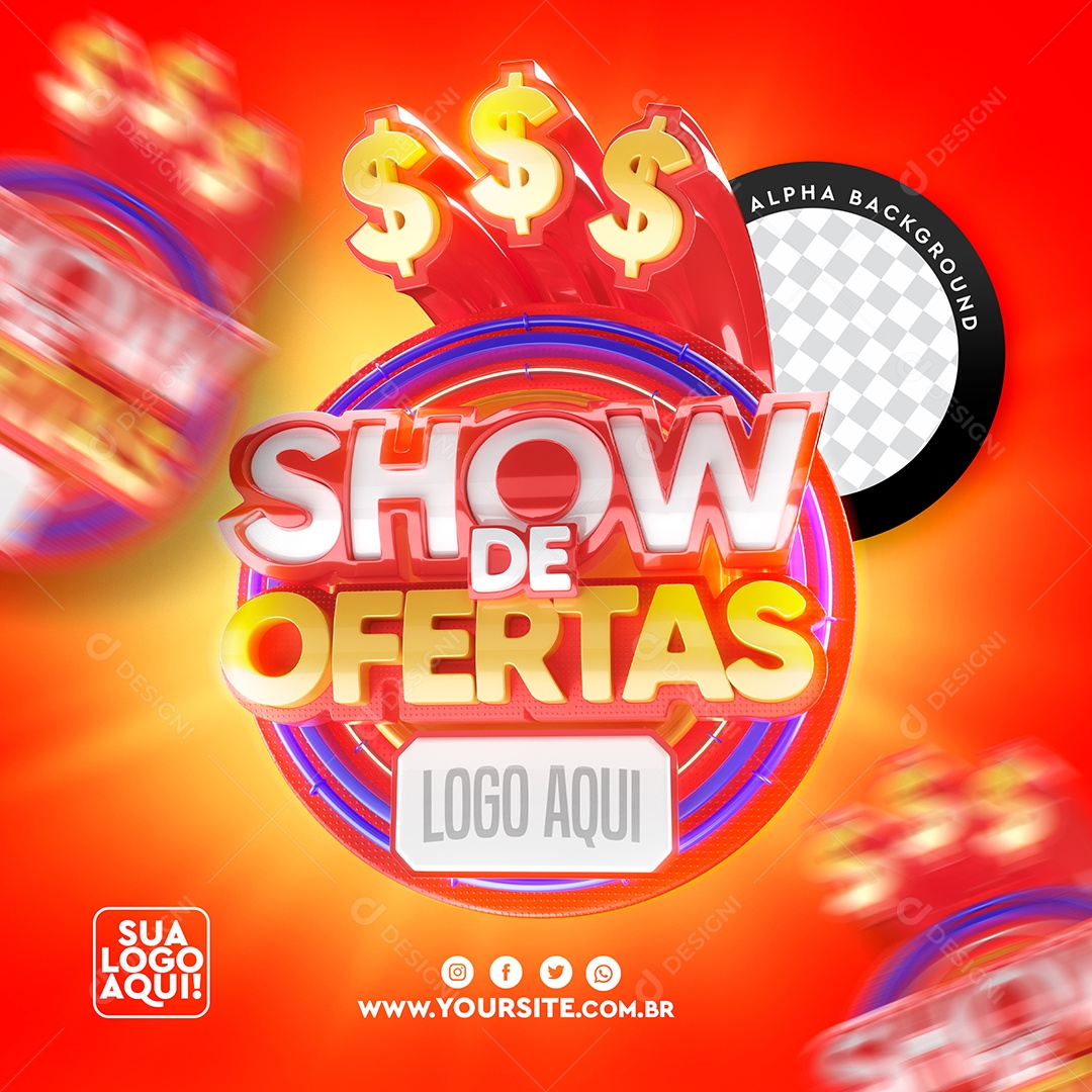 Selo 3D Para Composição Show de Ofertas PSD