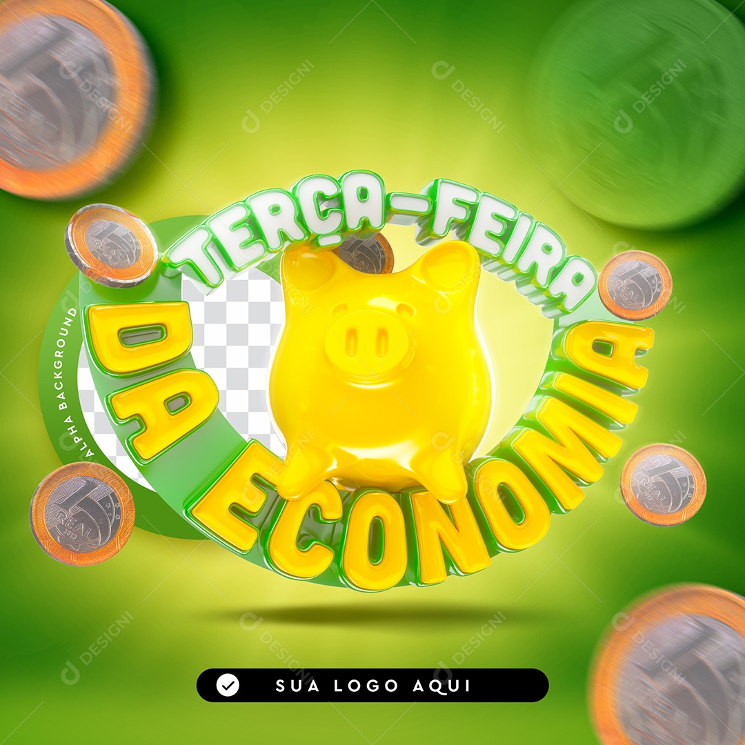 Selo 3D Para Composição Terça-feira da Economia PSD