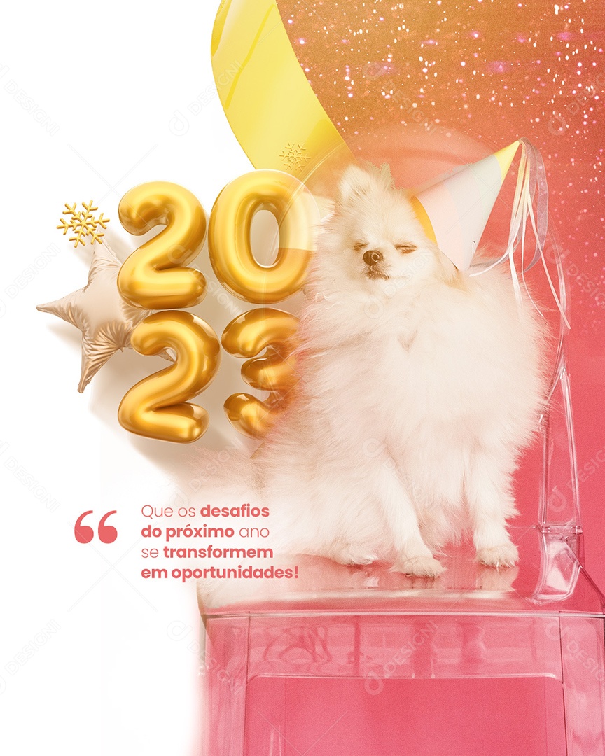 Feliz Ano Novo 2023 Pet Shop Social Media PSD Editável