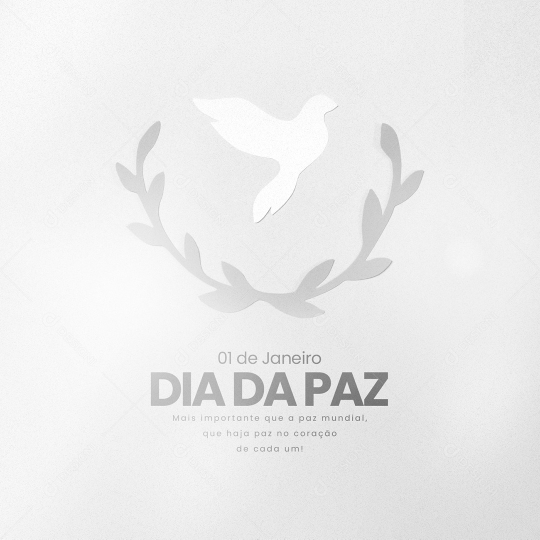 Que Haja Paz no Coração de cada Um Dia Mundial da Paz Social Media PSD Editável